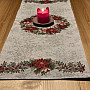 Christmas tapestry tablecloths and scarves Christmas roses and holly-gray wreath