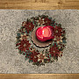 Christmas tapestry tablecloths and scarves Christmas roses and holly-gray wreath