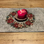 Christmas tapestry tablecloths and scarves Christmas roses and holly-gray wreath