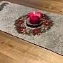 Christmas tapestry tablecloths and scarves Christmas roses and holly-gray wreath