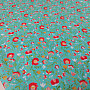Cotton fabric Folk motifs mini turquoise