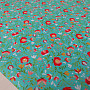 Cotton fabric Folk motifs mini turquoise