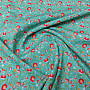 Cotton fabric Folk motifs mini turquoise