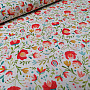 Cotton fabric FOLK MOTIVES white