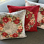 Christmas decorative pillow cover Christmas rose-holly wreath