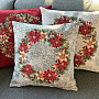 Christmas decorative pillow cover Christmas rose-holly gray wreath