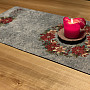 Christmas tapestry tablecloths and scarves Christmas roses and holly-gray wreath