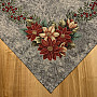 Christmas tapestry tablecloths and scarves Christmas roses and holly-gray wreath