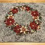 Christmas tapestry tablecloths and scarves Christmas roses and holly-gray wreath