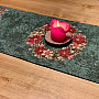 Christmas tapestry tablecloths and scarves CHRISTMAS ROSE-WREATH HOLLY GREEN