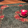Christmas tapestry tablecloths and scarves CHRISTMAS ROSE-WREATH HOLLY GREEN