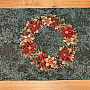 Christmas tapestry tablecloths and scarves Christmas roses and holly-green wreath