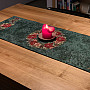 Christmas tapestry tablecloths and scarves CHRISTMAS ROSE-WREATH HOLLY GREEN