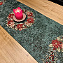 Christmas tapestry tablecloths and scarves CHRISTMAS ROSE-WREATH HOLLY GREEN