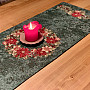 Christmas tapestry tablecloths and scarves CHRISTMAS ROSE-WREATH HOLLY GREEN