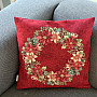 Christmas decorative pillow cover Christmas rose-holly red wreath