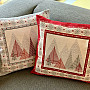 Christmas tapestry cover GRAY-RED TREES