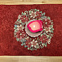 Christmas tapestry tablecloths and scarves Christmas roses and holly-red wreath