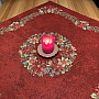 Christmas tapestry tablecloths and scarves Christmas roses and holly-red wreath