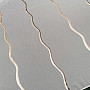 Luxury voile curtain stripes brown-gold
