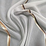 Luxury voile curtain stripes brown-gold