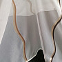 Luxury voile curtain stripes brown-gold