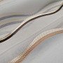 Luxury voile curtain stripes brown-gold