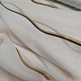 Luxury voile curtain stripes brown-gold