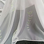 White voile curtain - green leaves 12159