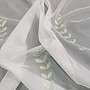 White voile curtain - green leaves 12159