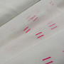 Light cream voal curtain with pink stitched lines