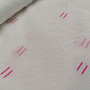 Light cream voal curtain with pink stitched lines