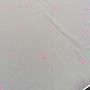 Light cream voal curtain with pink stitched lines