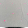 Light cream voal curtain with pink stitched lines