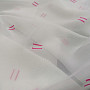 Light cream voal curtain with pink stitched lines