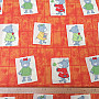 Baby cotton fabric orange - mice