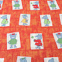 Baby cotton fabric orange - mice