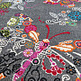 Children's carpet MONDO 114 butterflies - gray