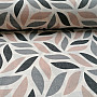 Decorative fabric Coord leaves gray
