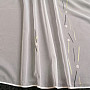 White voile curtain with green-black lines