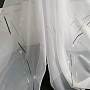 White voile curtain with green-black lines