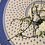 Round tablecloth - blue folklore Ø 175 cm