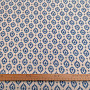 Cotton fabric Folk blue leaves