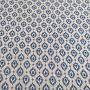 Cotton fabric Folk blue leaves