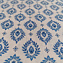 Cotton fabric Folk blue leaves