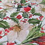Christmas decorative fabric Holly with birds