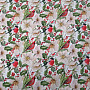 Christmas decorative fabric Holly with birds