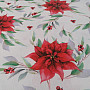 Christmas decorative fabric Poinsettia with leaves