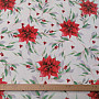 Christmas decorative fabric Poinsettia with leaves