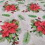 Christmas decorative fabric Christmas roses and needles